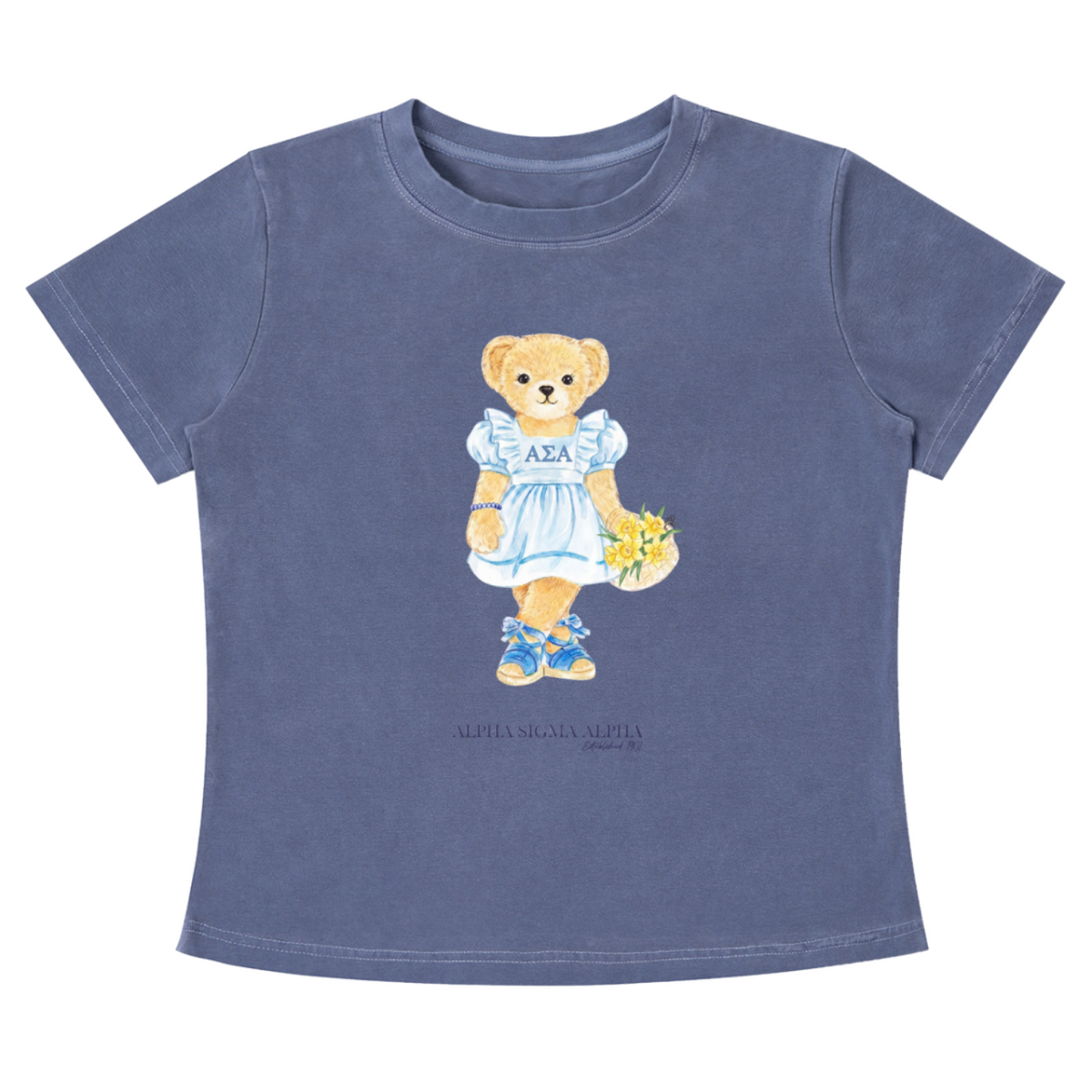 Alpha Sigma Alpha Flower Bear Baby Tee