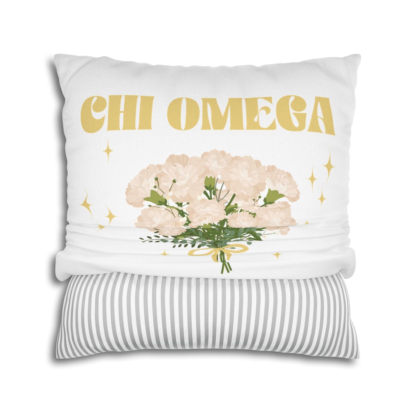 Chi Omega Bouquet Throw Pillow Cover