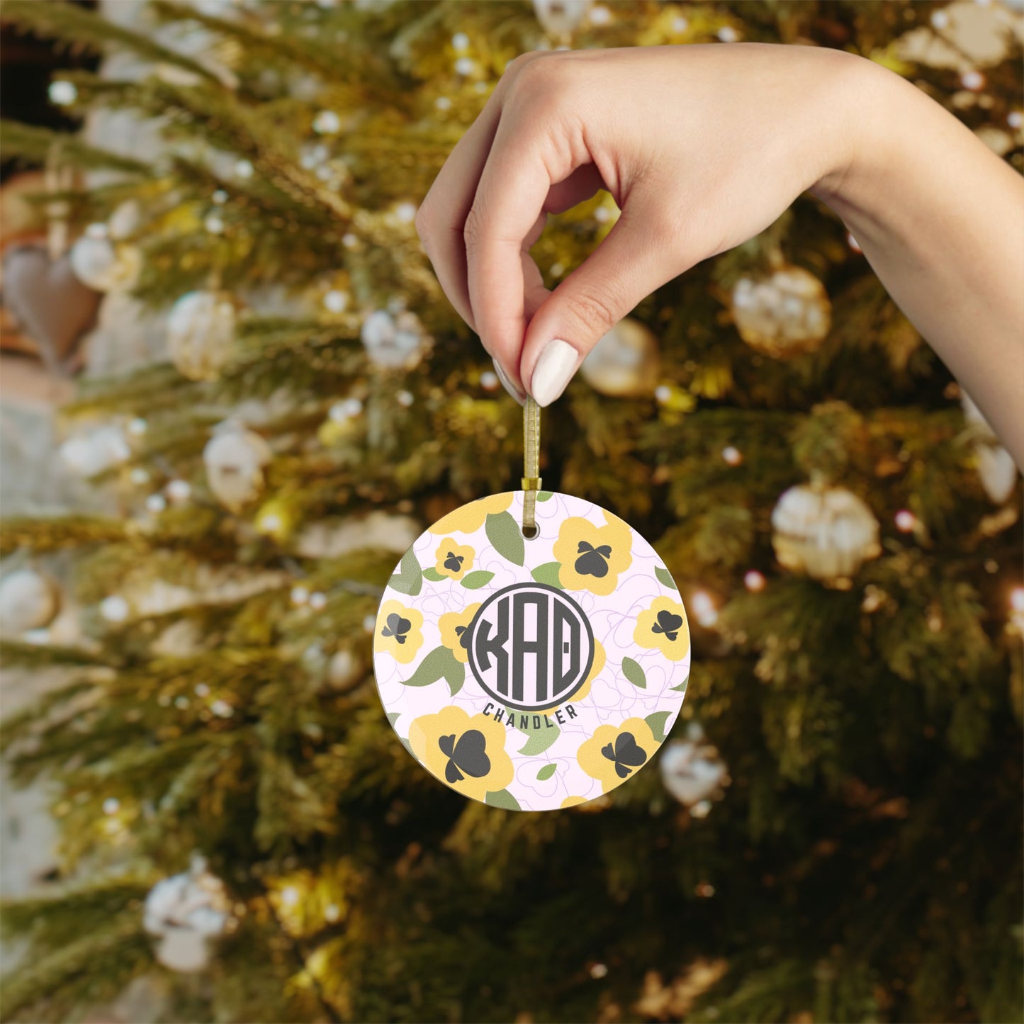 Kappa Alpha Theta Personalized Flower Ornament - Ivy Society