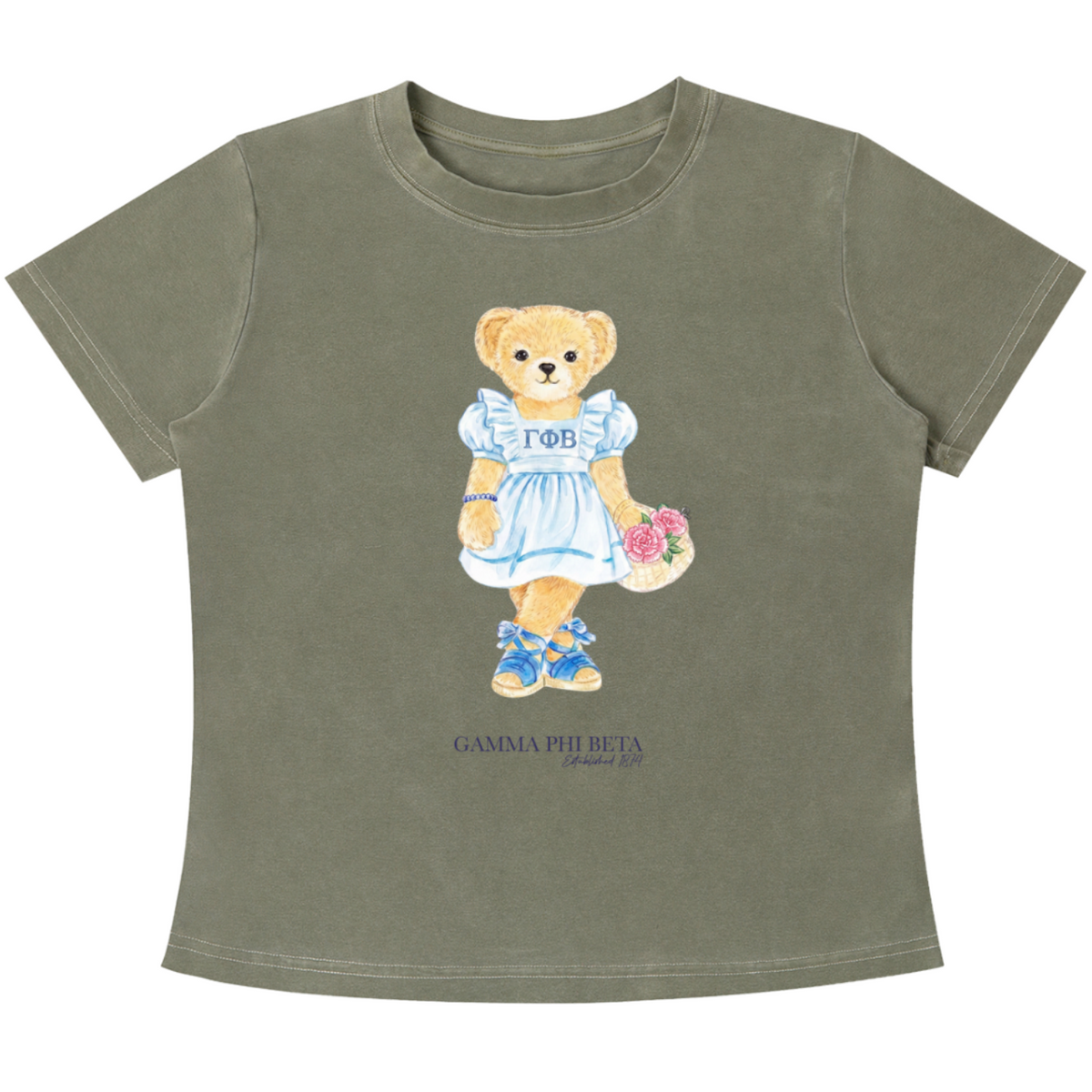 Gamma Phi Beta Flower Bear Baby Tee