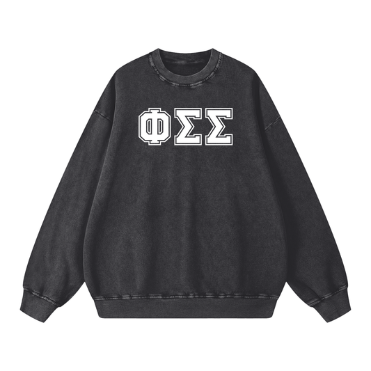 Phi Sigma Sigma Letters Oversized Sweatshirt - Ivy Society