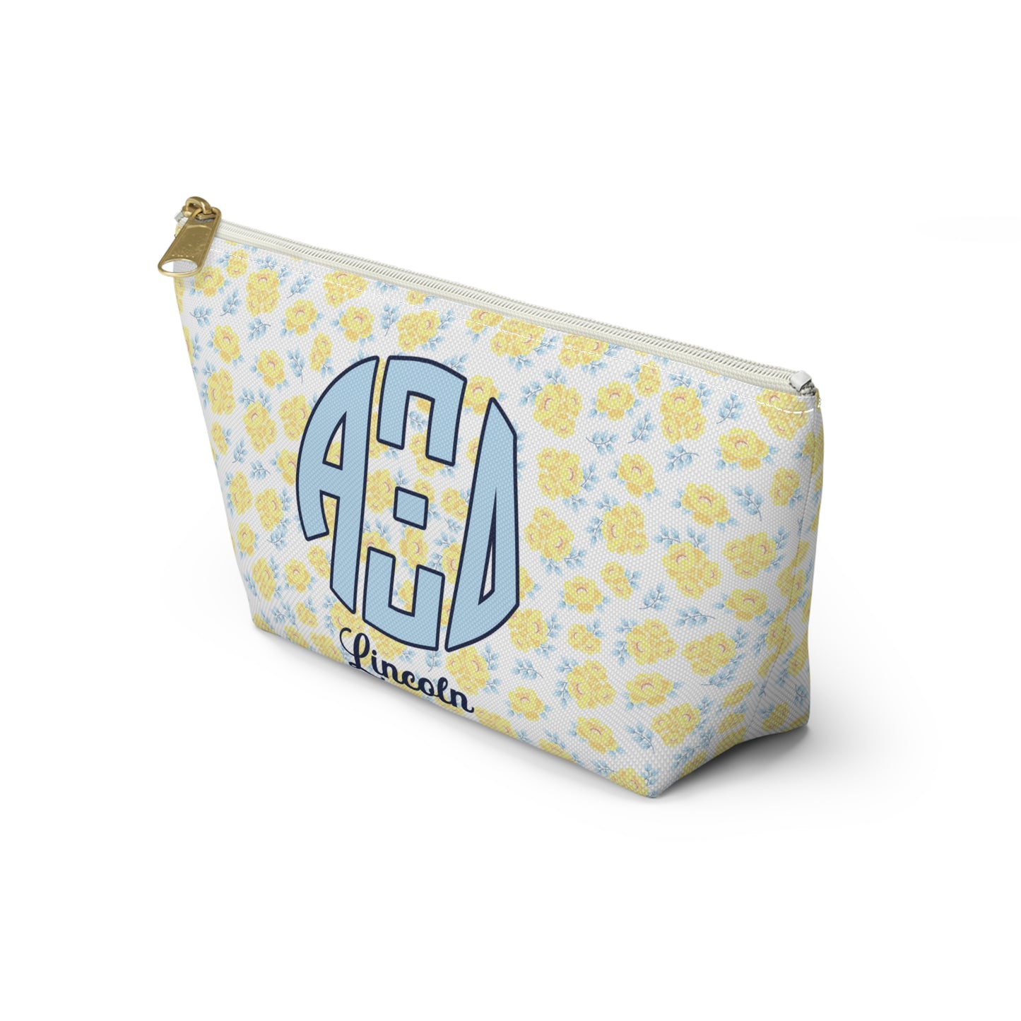 Alpha Xi Delta Personalized Flower Makeup Bag - Ivy Society