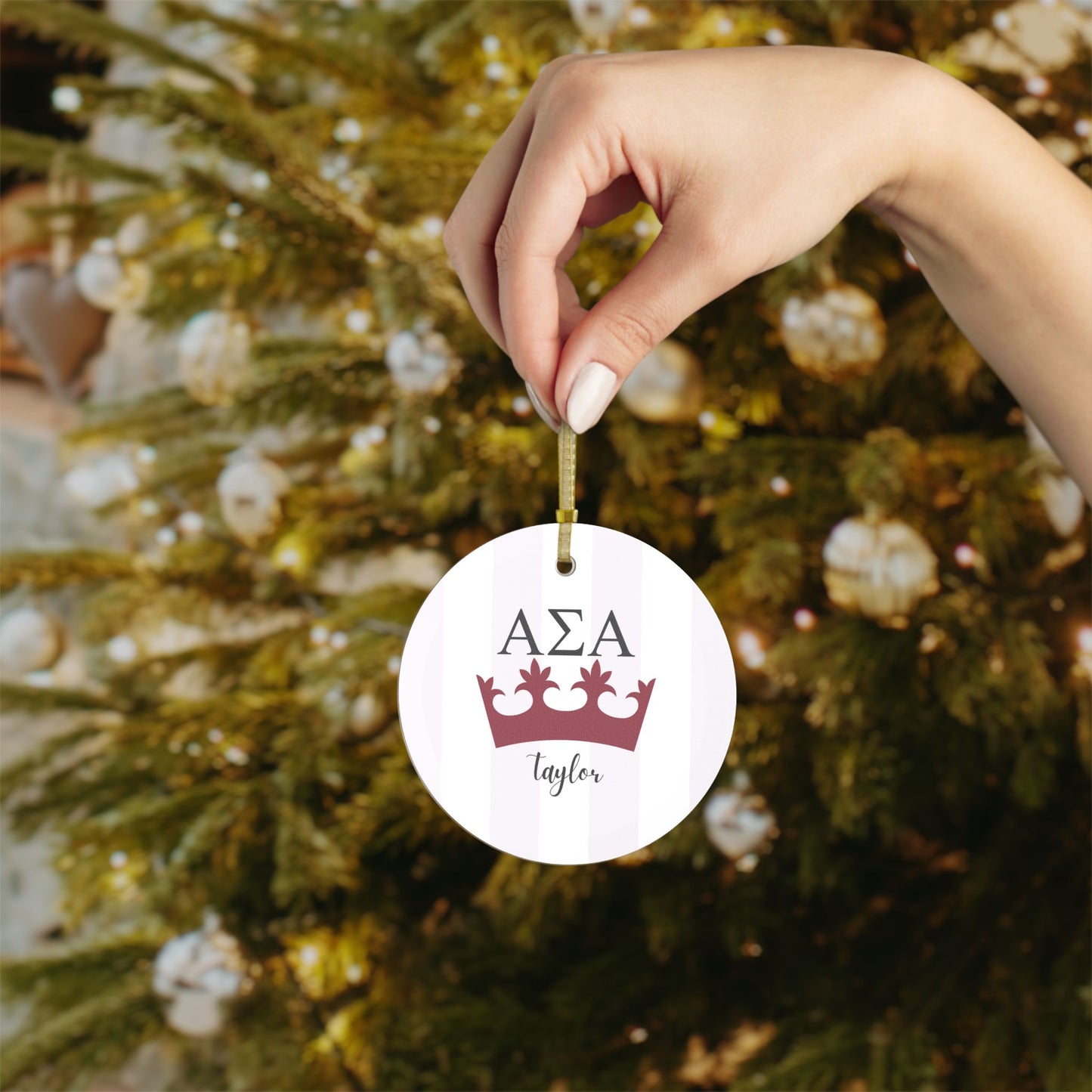 Alpha Sigma Alpha Personalized Ornament
