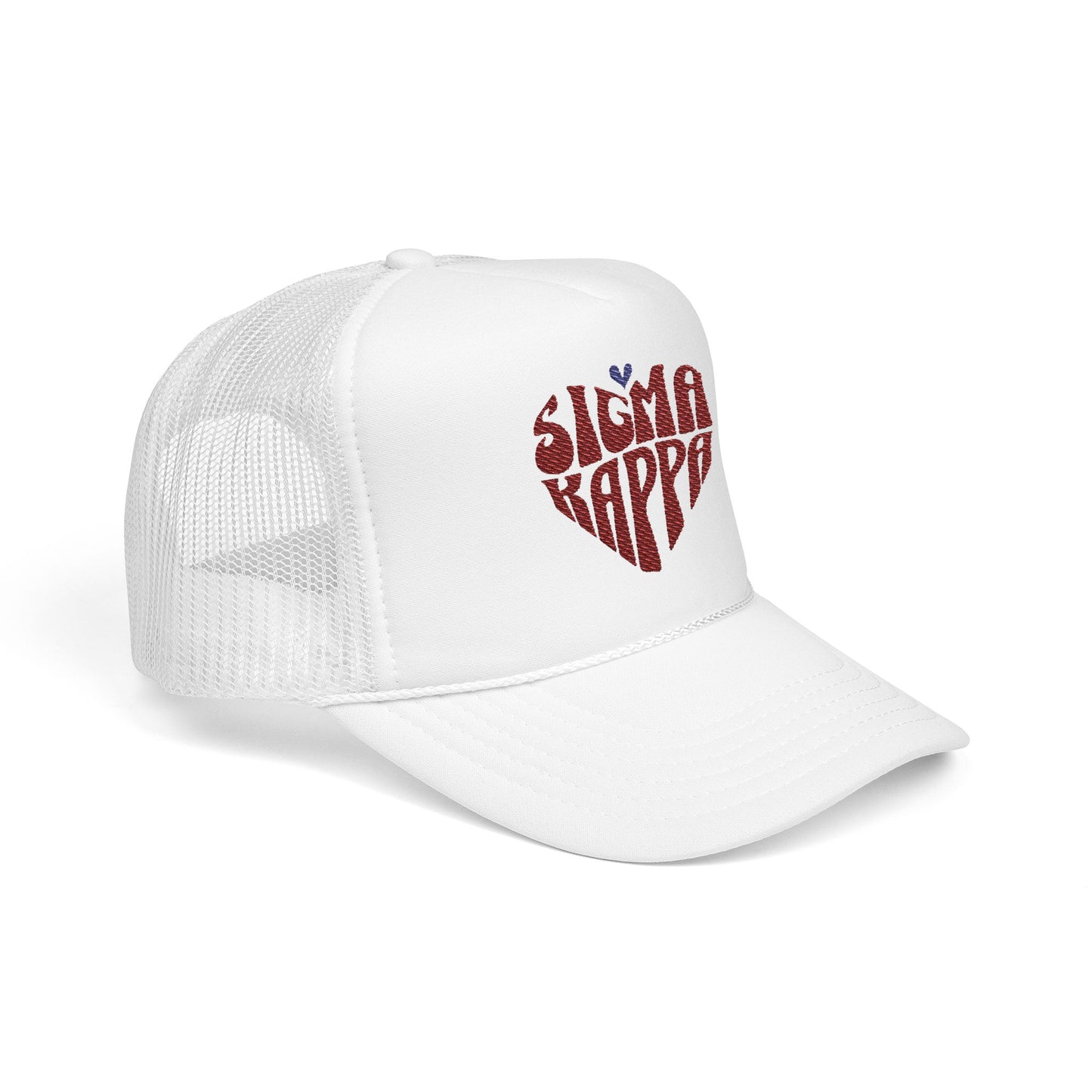 Embroidered Sigma Kappa Heart Trucker Hat - Ivy Society
