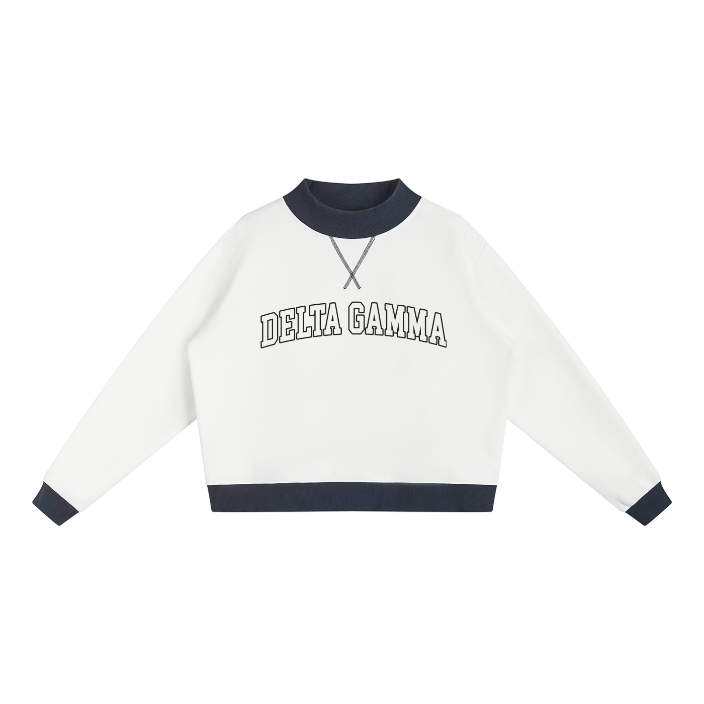 Delta Gamma Two Tone Mock Neck Sweatshirt