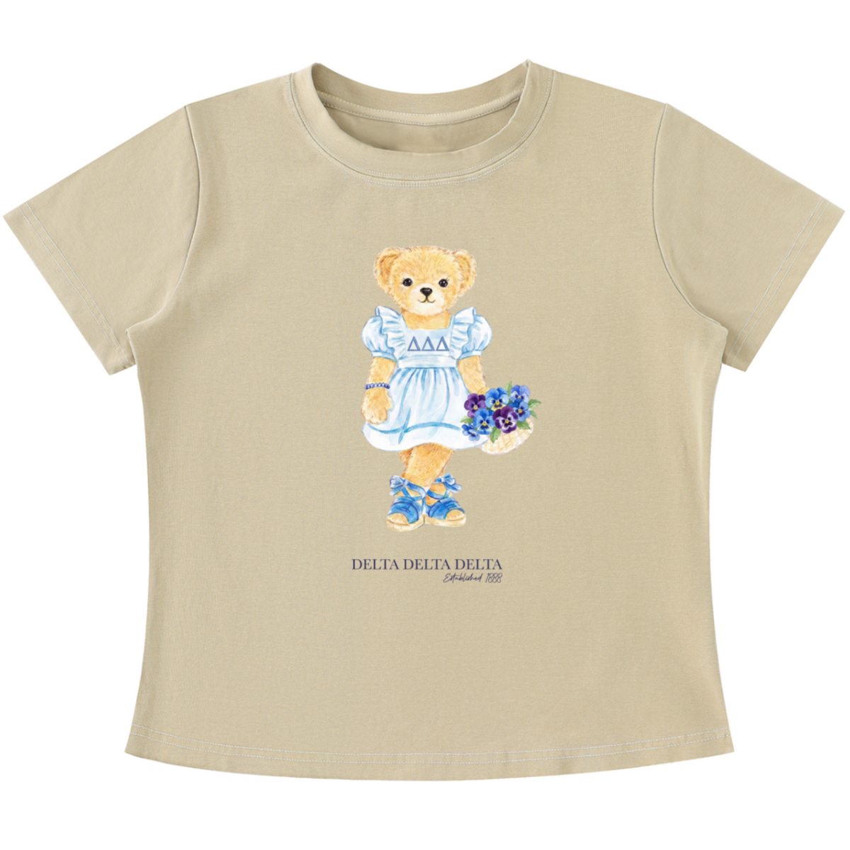 Tri Delta Flower Bear Baby Tee