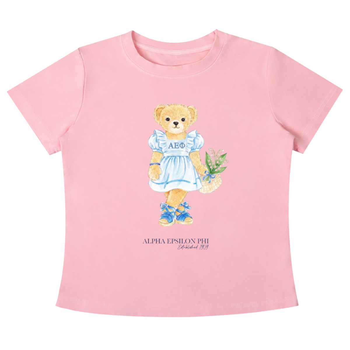 Alpha Epsilon Phi Flower Bear Baby Tee