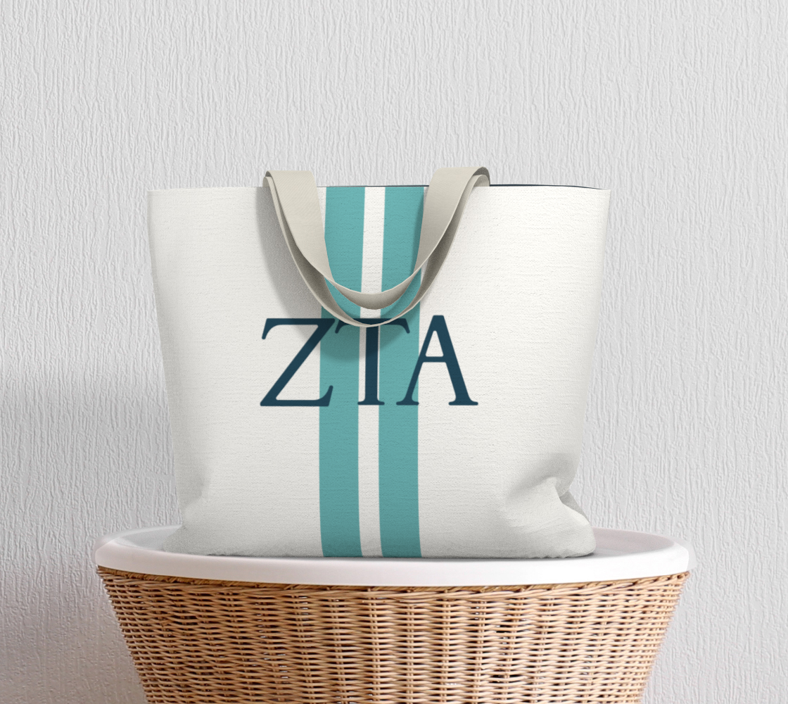 Zeta Tau Alpha Personalized Stripe Tote