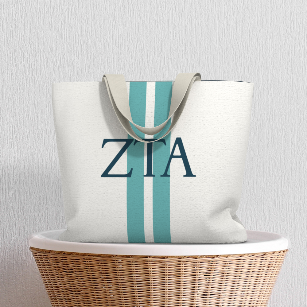 Zeta Tau Alpha Personalized Stripe Tote Bag