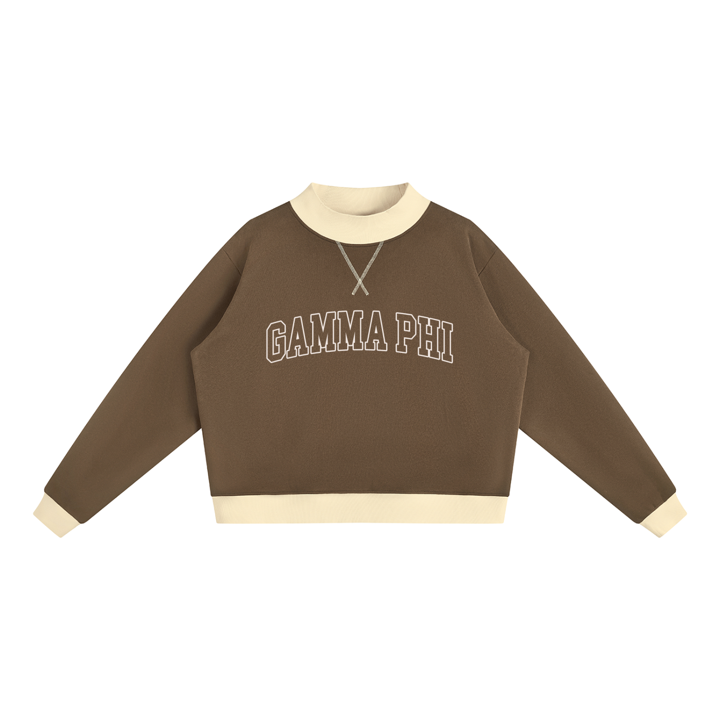 Gamma Phi Beta Two Tone Mock Neck Sweatshirt