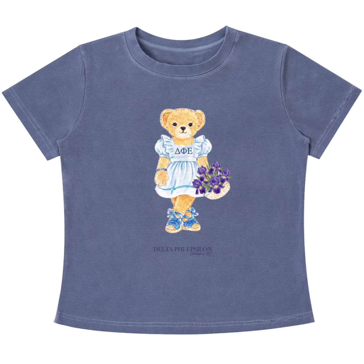 Delta Phi Epsilon Flower Bear Baby Tee