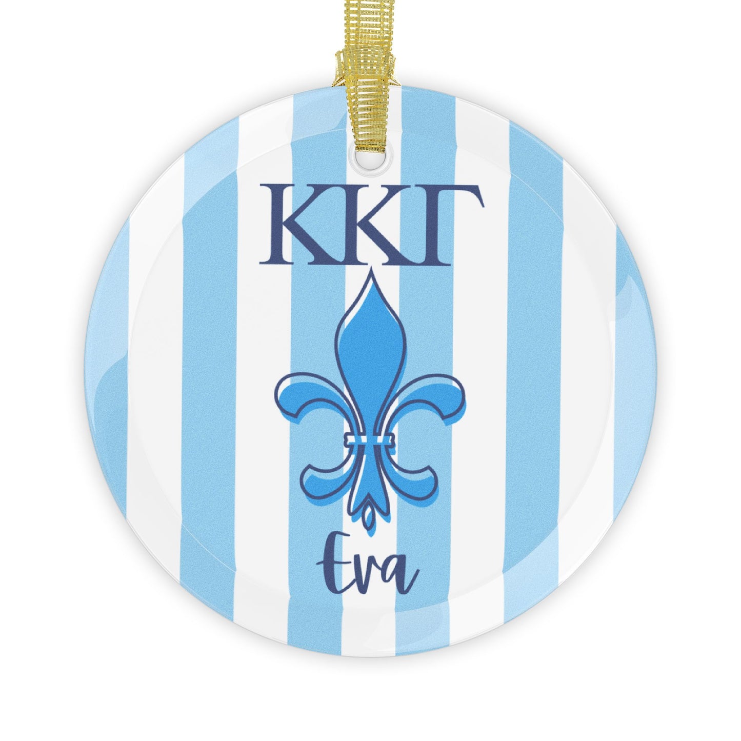 Kappa Kappa Gamma Personalized Fleur de Lis Ornament - Ivy Society