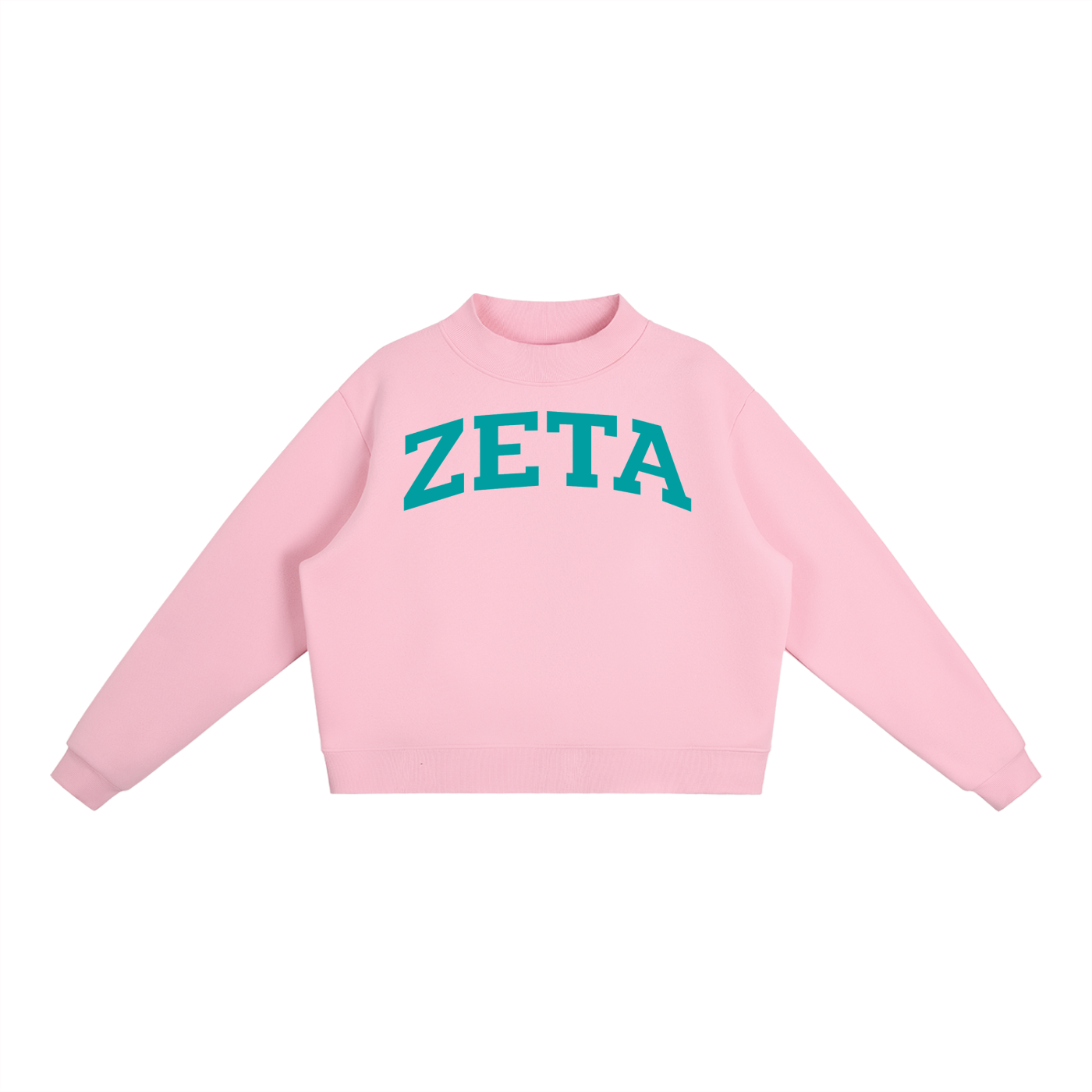 Turquoise Zeta Tau Alpha Mock Neck Sweatshirt - Ivy Society