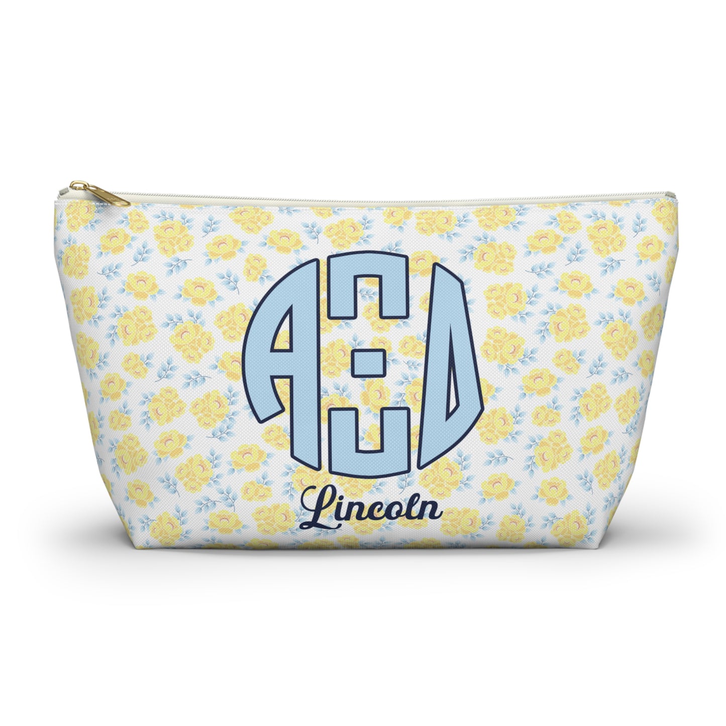 Alpha Xi Delta Personalized Flower Makeup Bag - Ivy Society