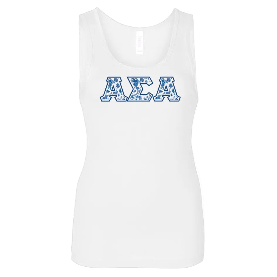 Alpha Sigma Alpha Blue Willow Tank Top