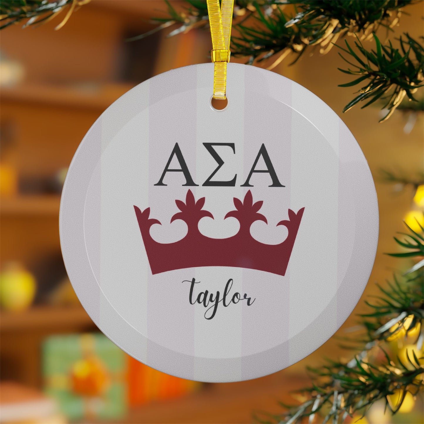 Alpha Sigma Alpha Personalized Ornament