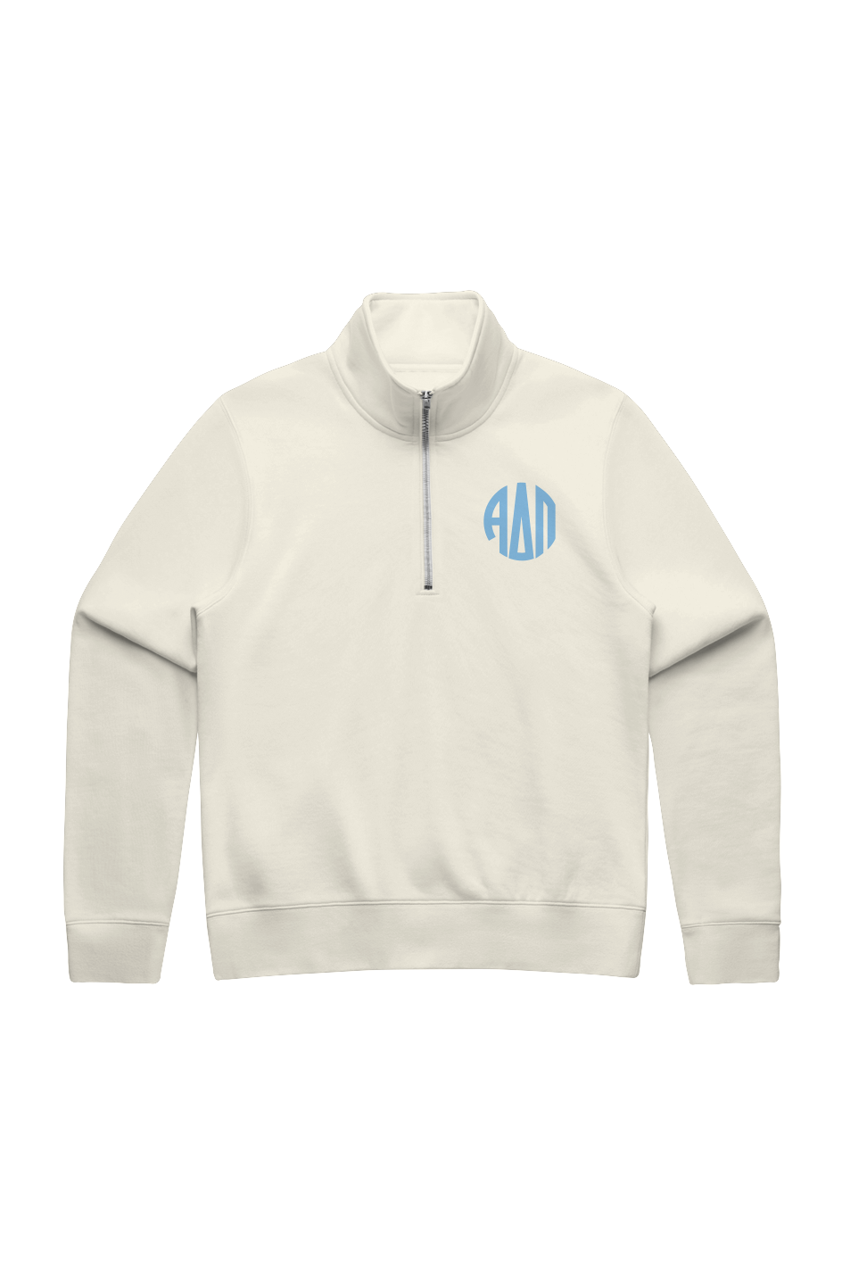 Alpha Delta Pi Embroidered Monogram Half Zip Crew