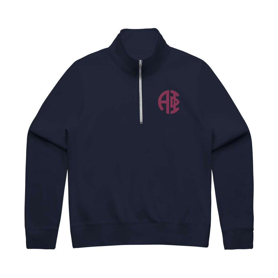 Alpha Phi Embroidered Monogram Half Zip Crew