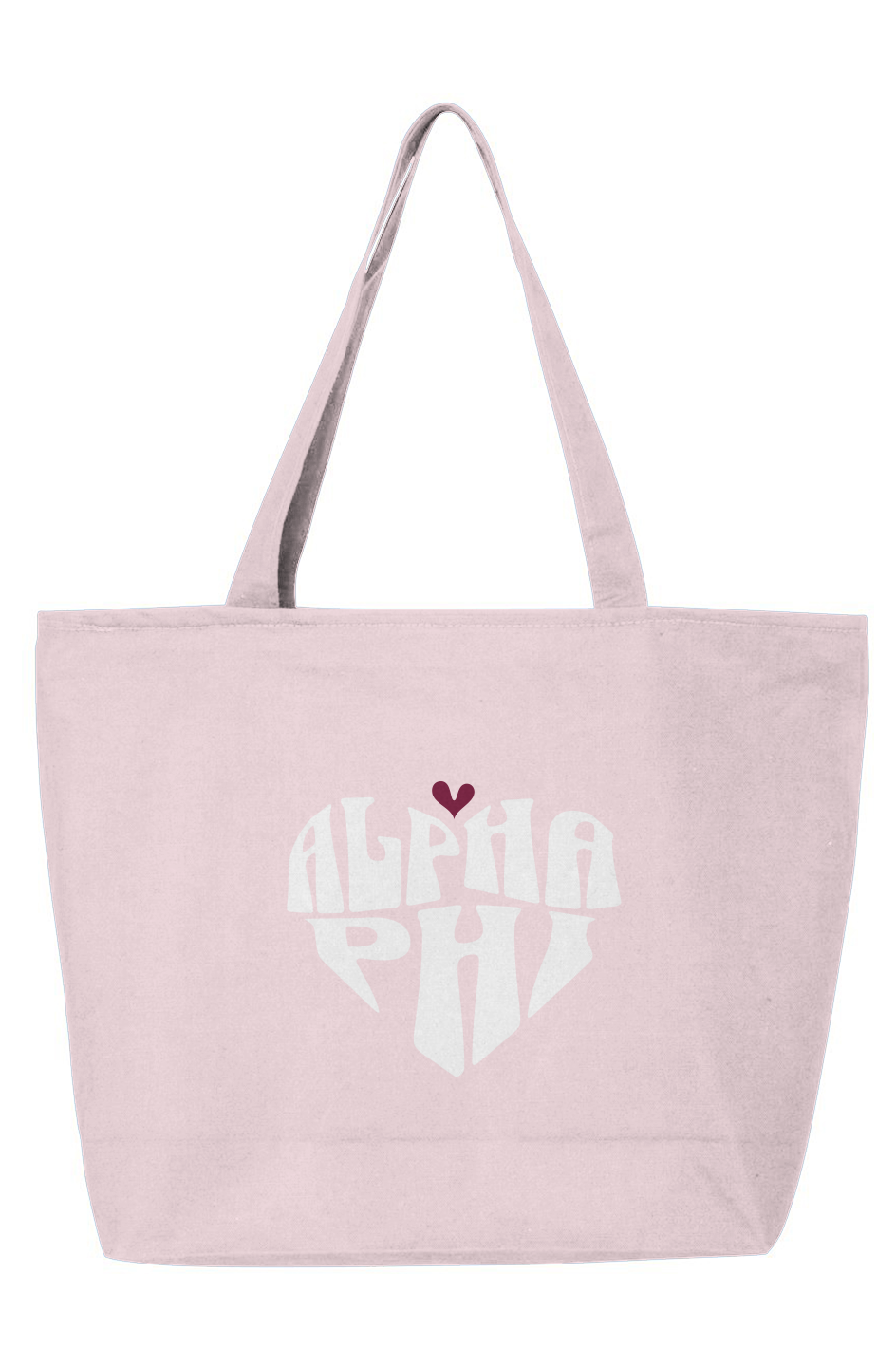 Alpha Phi Heart Zippered Tote