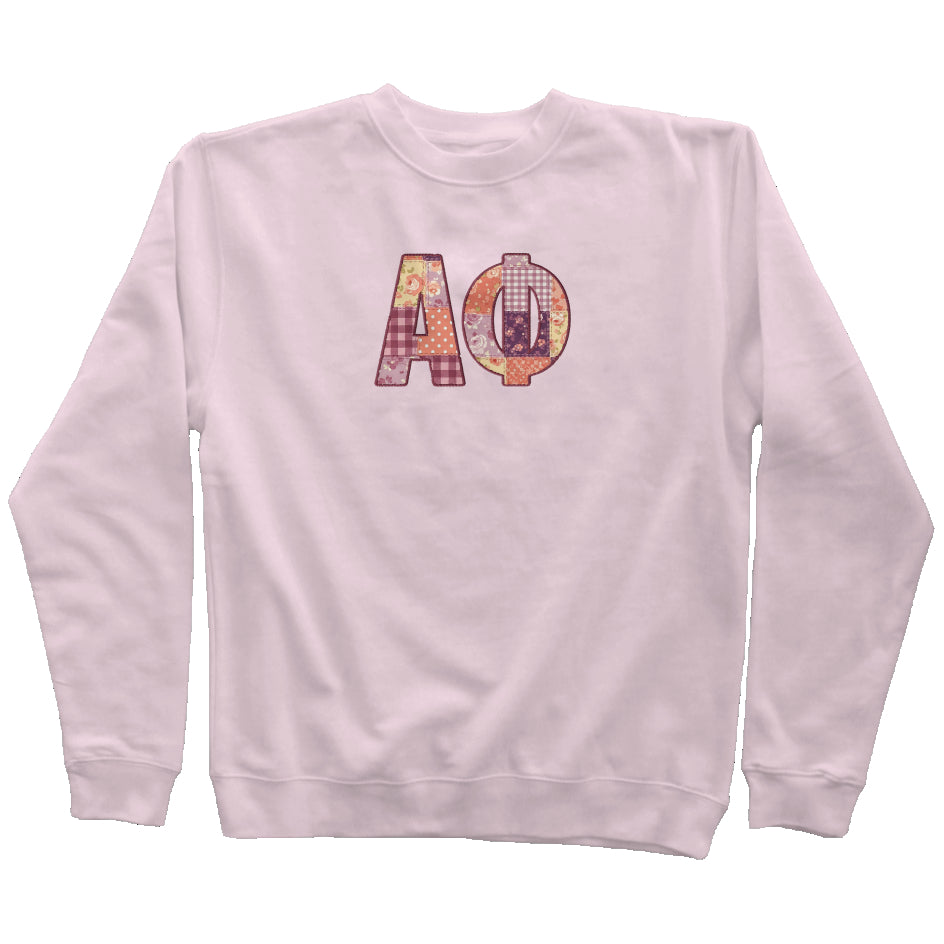 Alpha Phi Faux Patchwork Sweatshirt