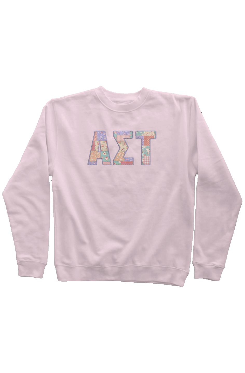 Alpha Sigma Tau Faux Patchwork Sweatshirt
