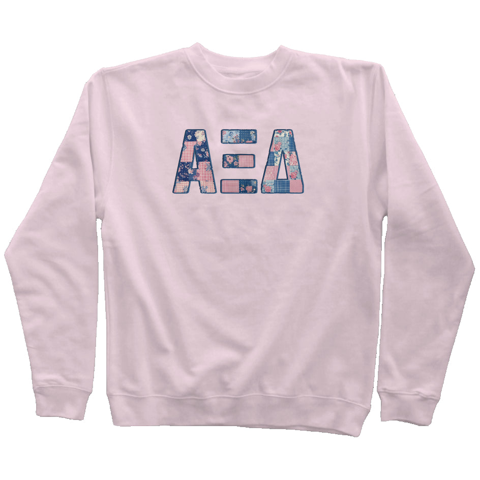 Alpha Xi Delta Faux Patchwork Sweatshirt