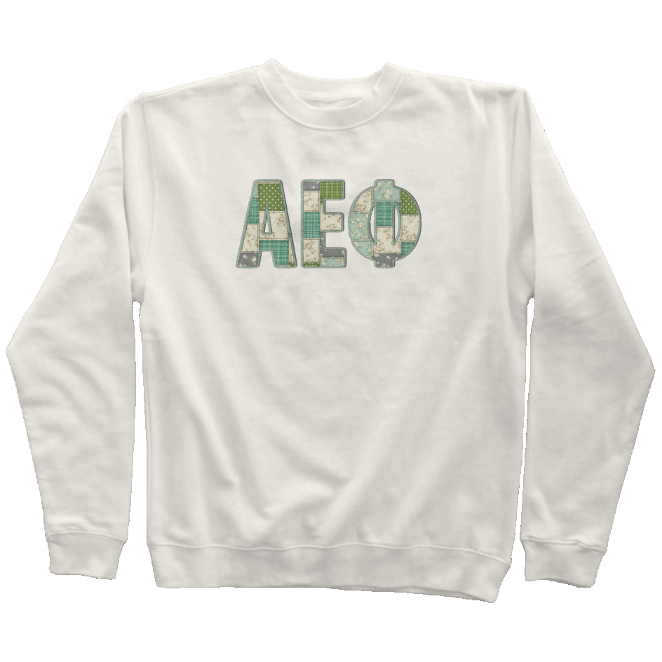 Alpha Epsilon Phi Faux Patchwork Sweatshirt