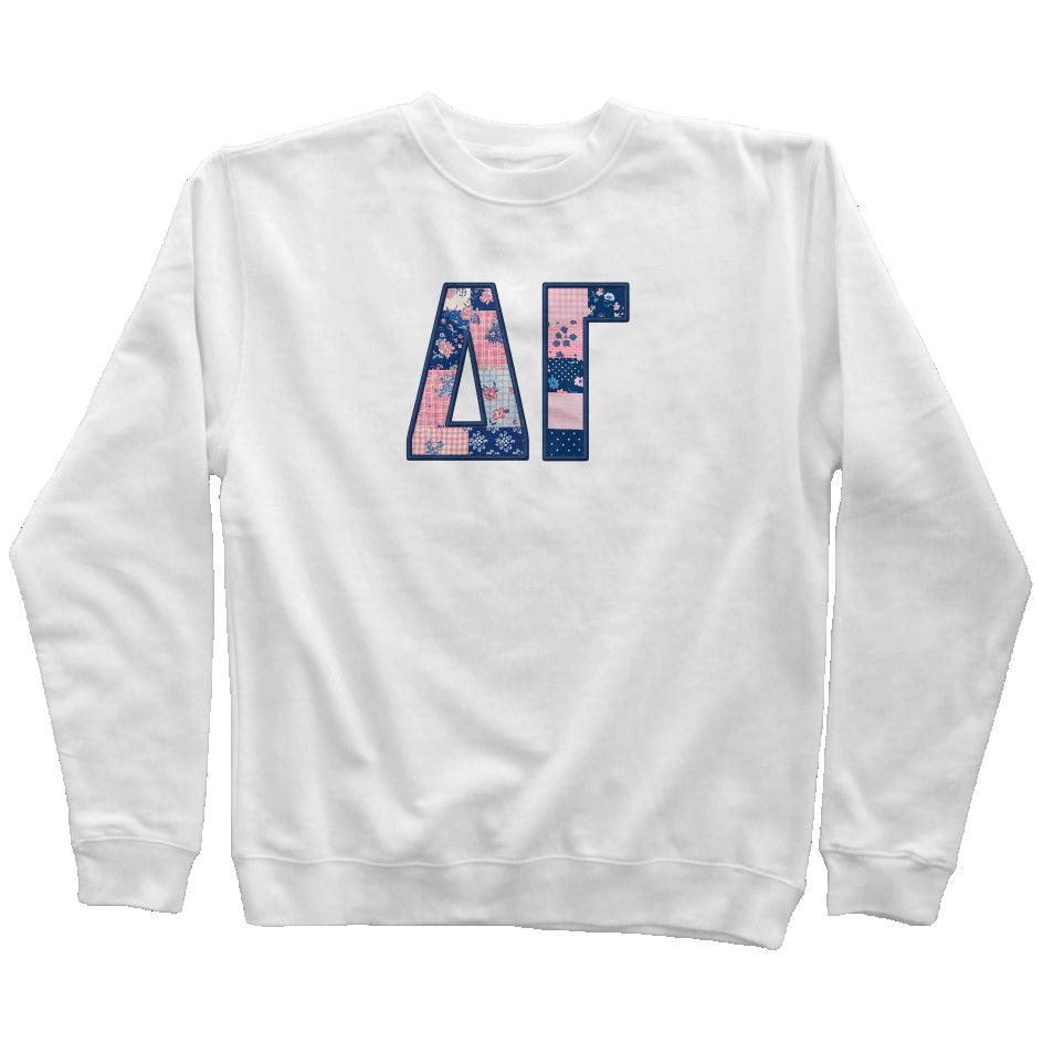 Delta Gamma Faux Patchwork Sweatshirt