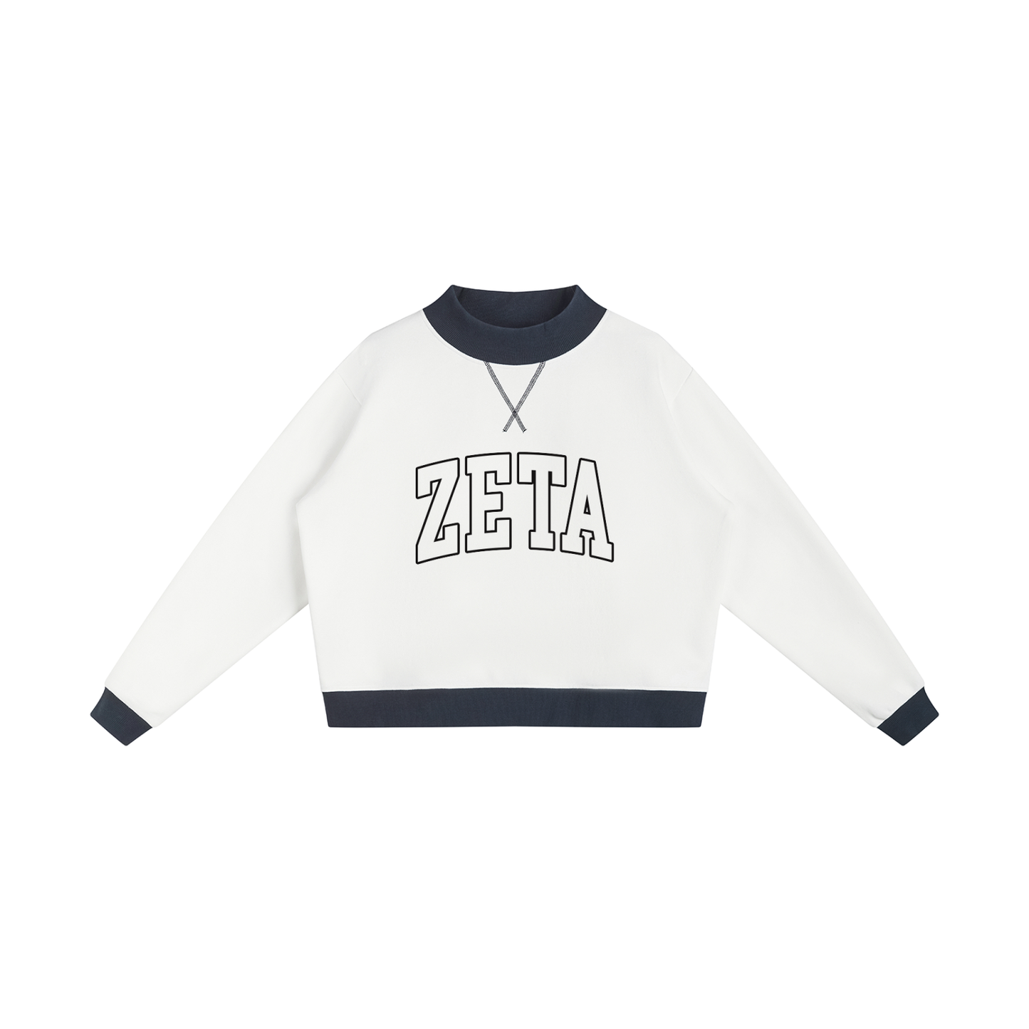 Zeta Tau Alpha Two Tone Mockneck Sweatshirt