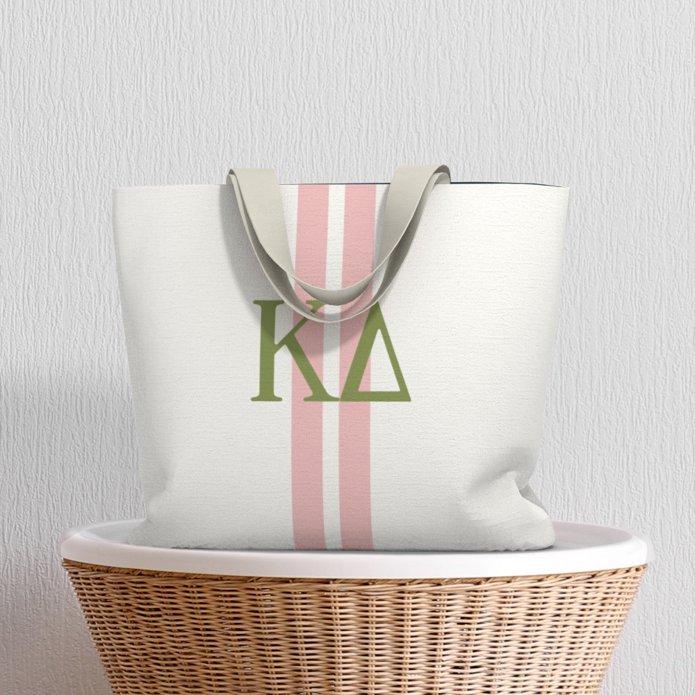 Kappa Delta Personalized Stripe Tote Bag