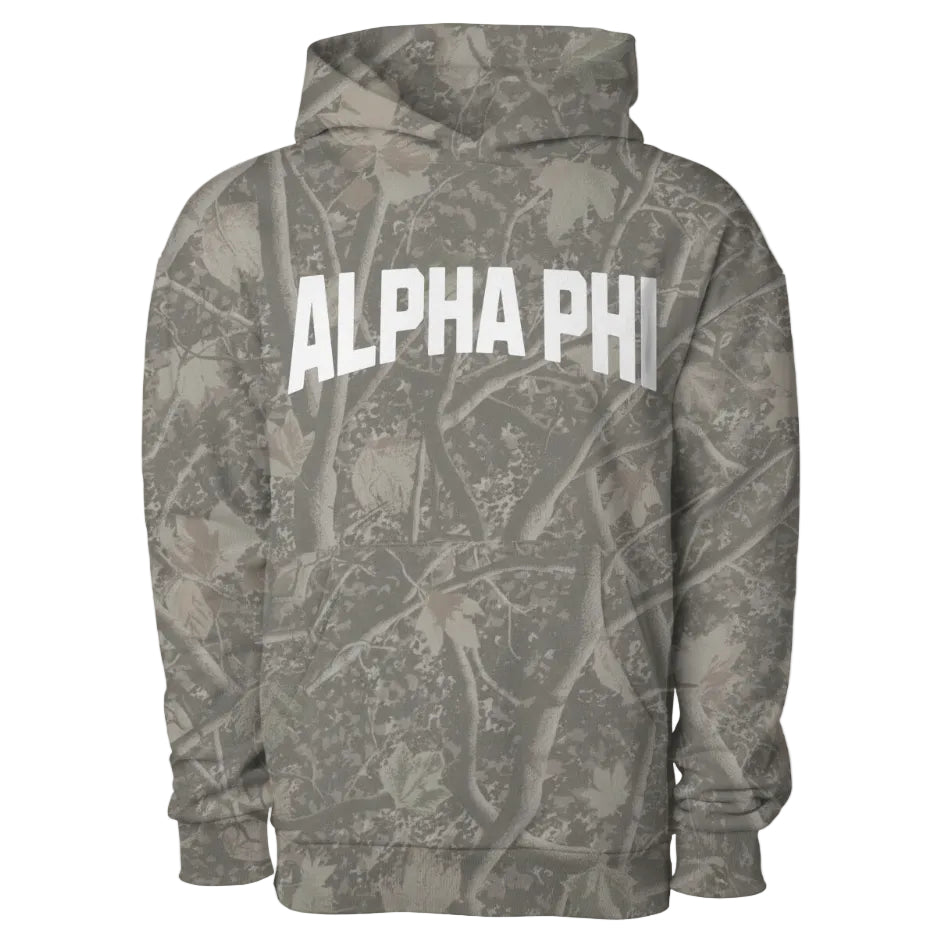 Alpha Phi Camo Heavyweight Hoodie
