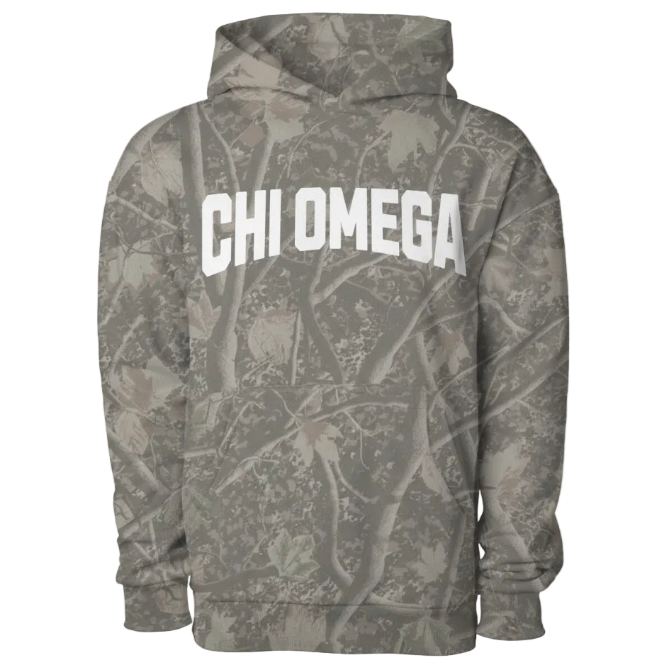 Chi Omega Camo Heavyweight Hoodie