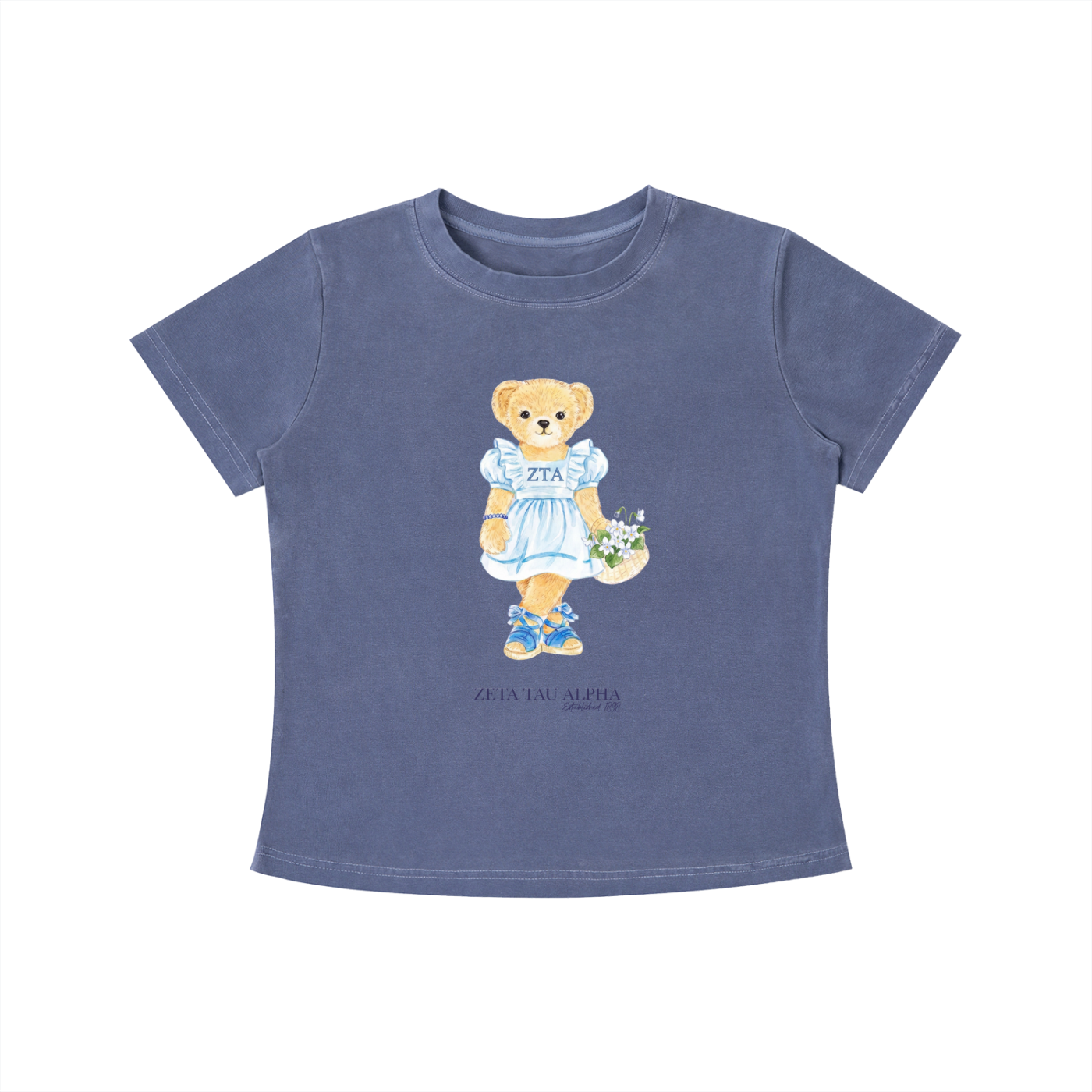 Zeta Tau Alpha Flower Bear T Shirt