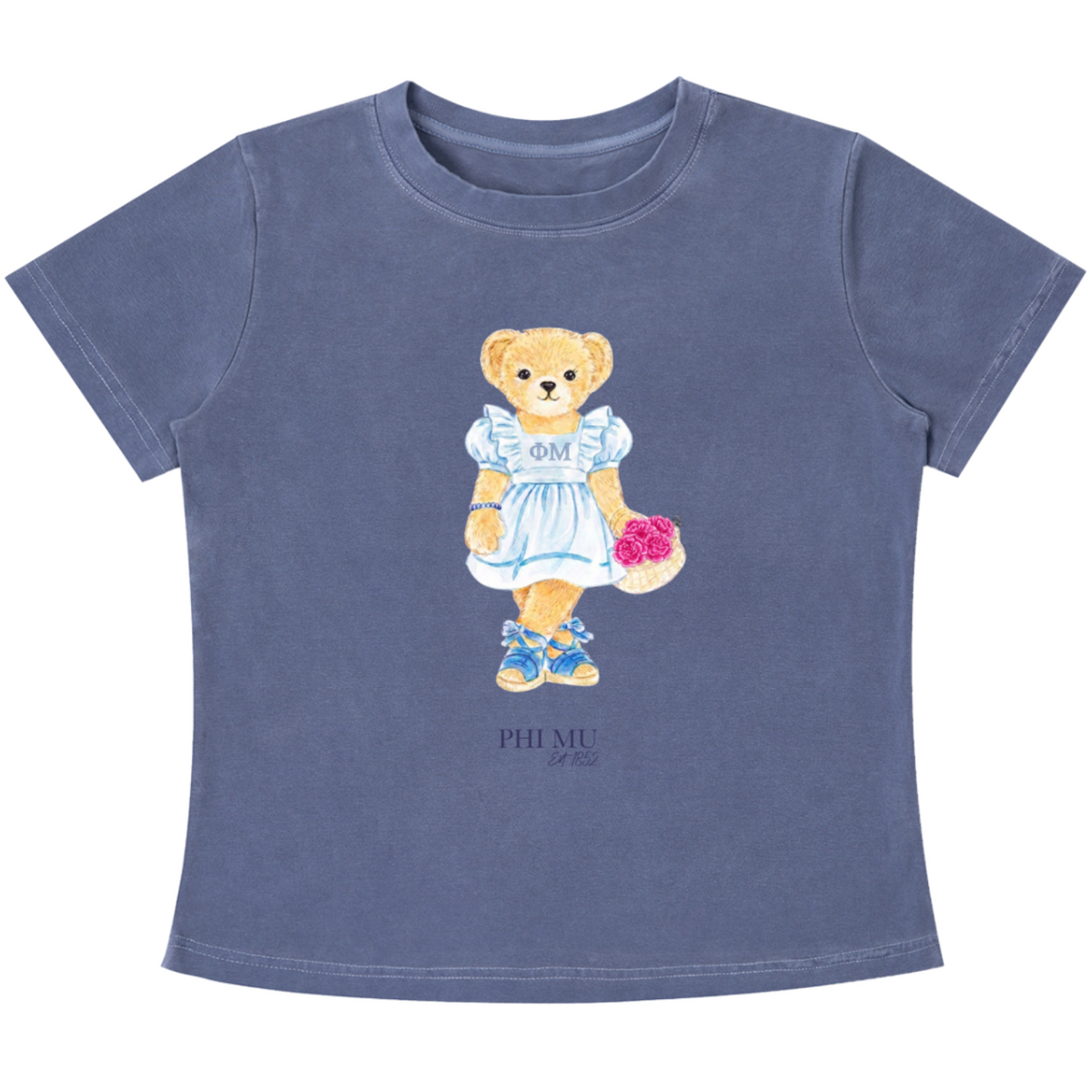 Phi Mu Flower Bear Baby Tee