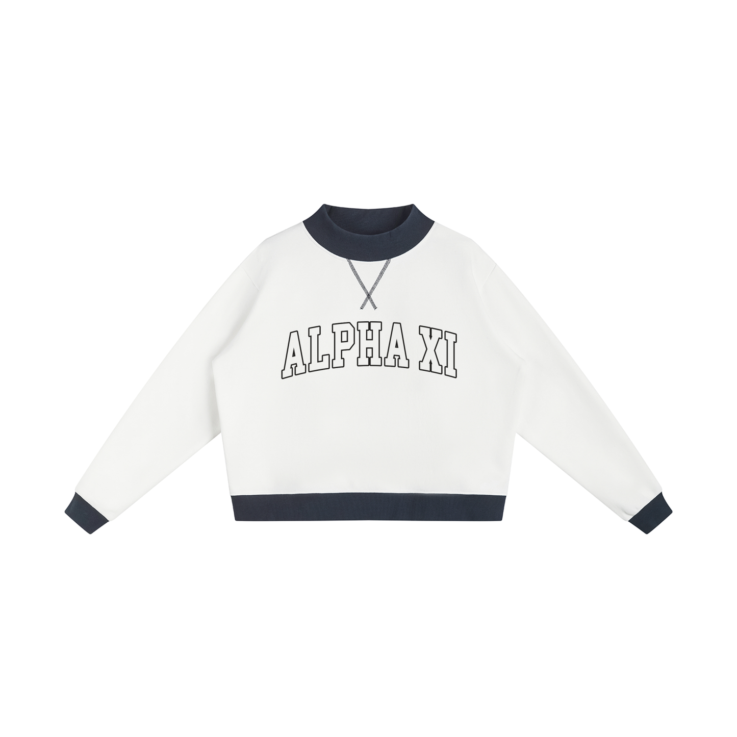 Alpha Xi Delta Two Tone Mock Neck Sweatshirt