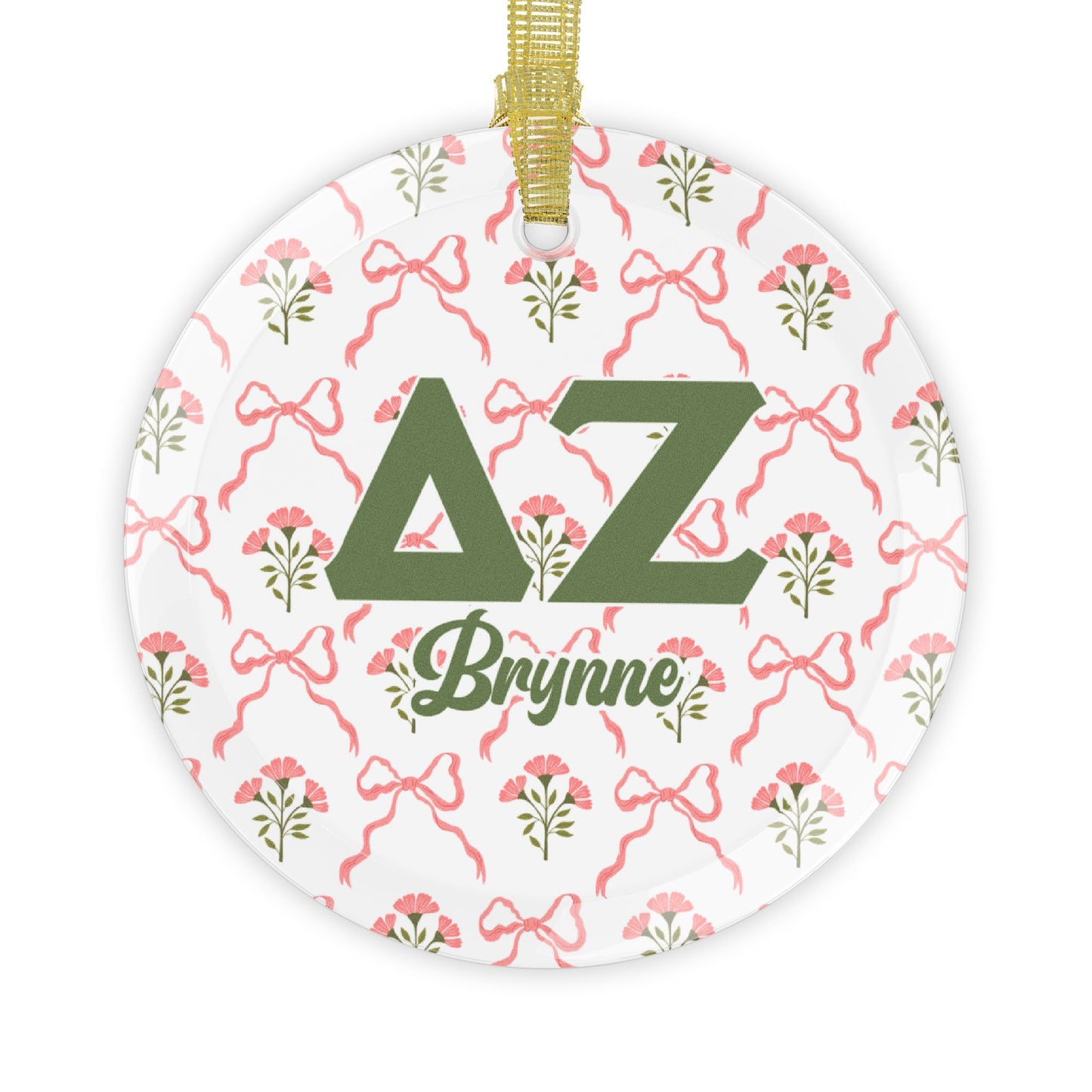 Delta Zeta Personalized Flower Ornament
