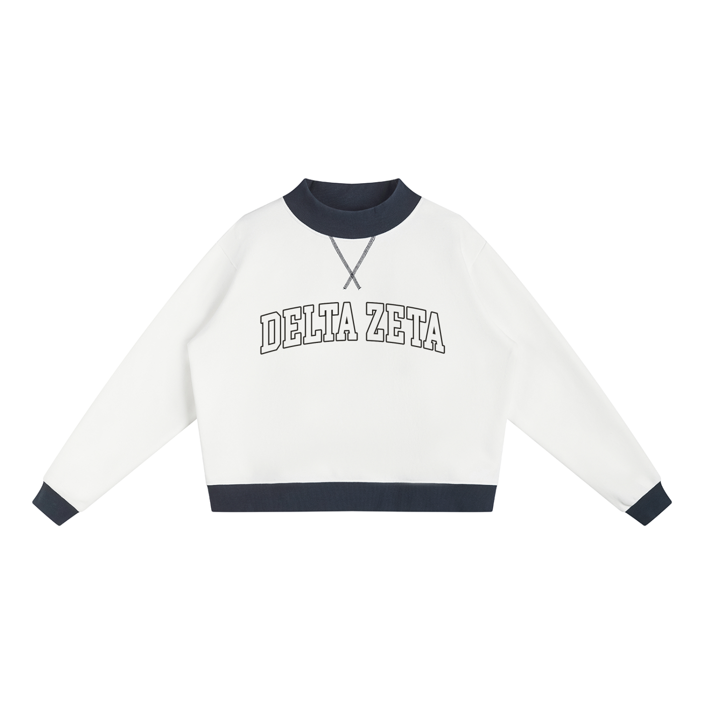 Delta Zeta Two Tone Mock Neck Sweatshirt