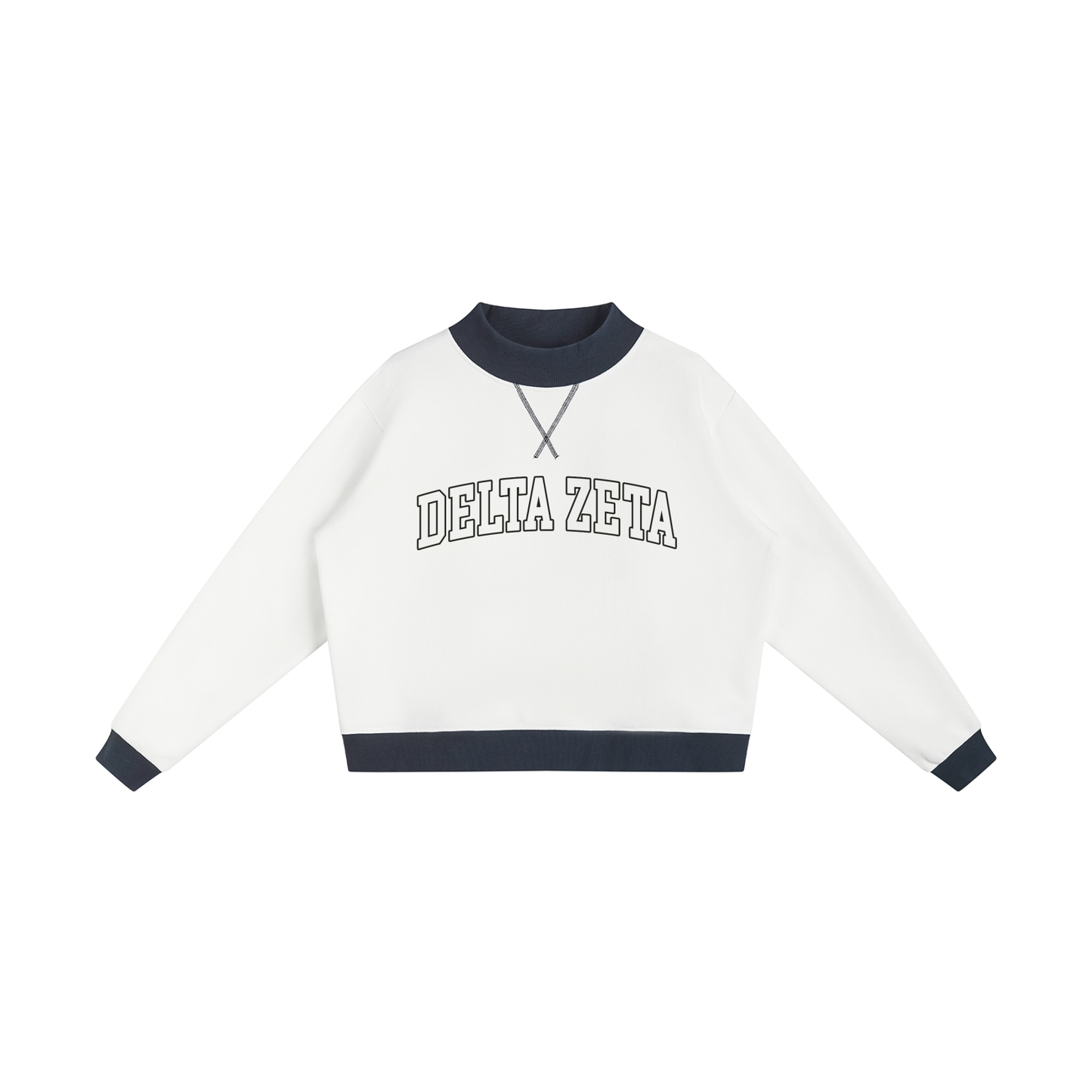 Delta Zeta Two Tone Mock Neck Sweatshirt