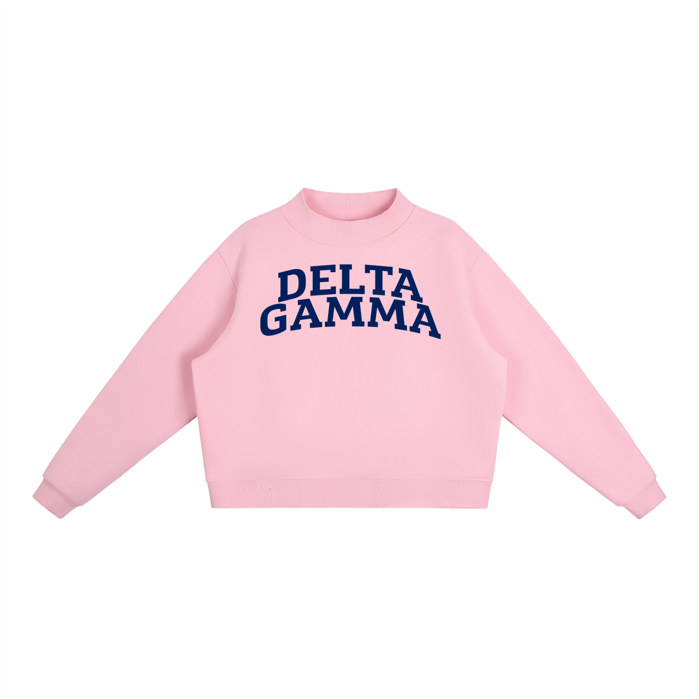 Navy Delta Gamma Fleece Mock Neck Sweatshirt - Ivy Society
