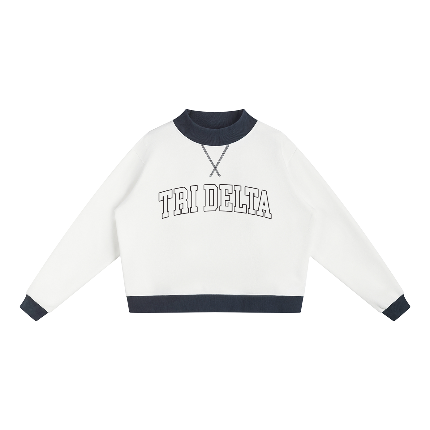 Tri Delta Two Tone Mock Neck Sweatshirt