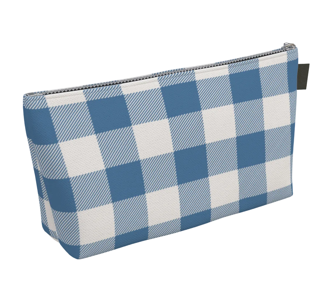 Phi Sigma Sigma Personalized Gingham Makeup Bag