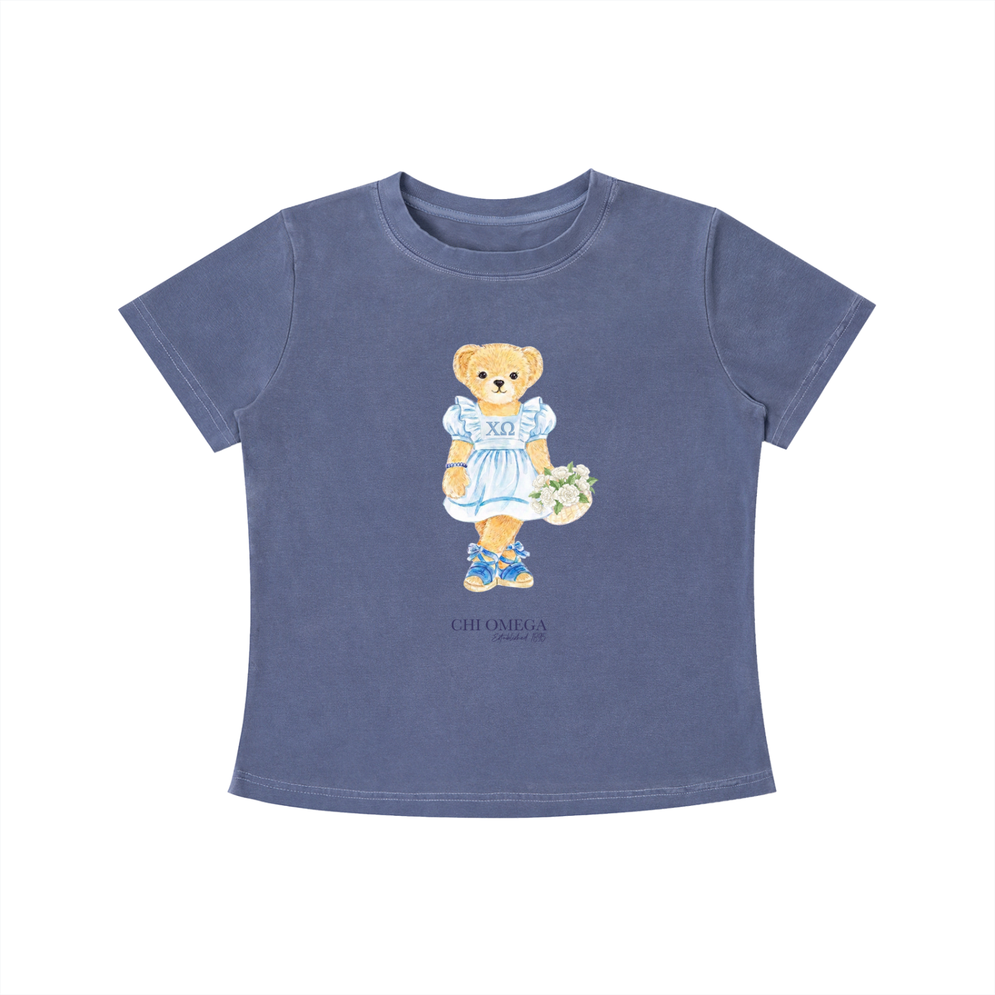Chi Omega Flower Bear T Shirt