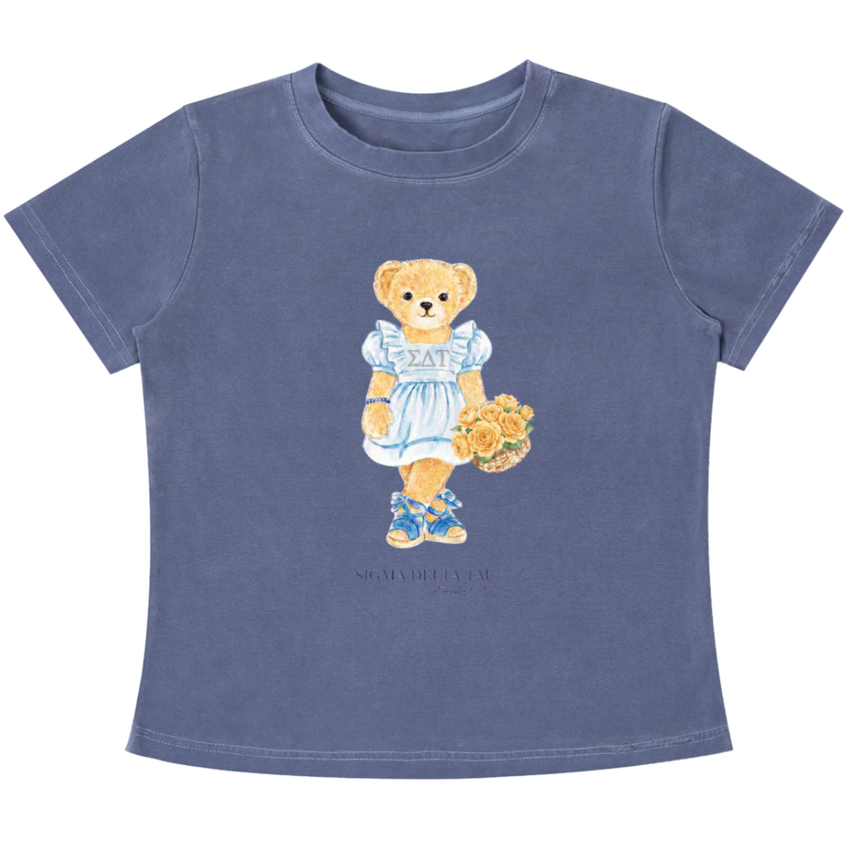 Sigma Delta Tau Flower Bear Baby Tee