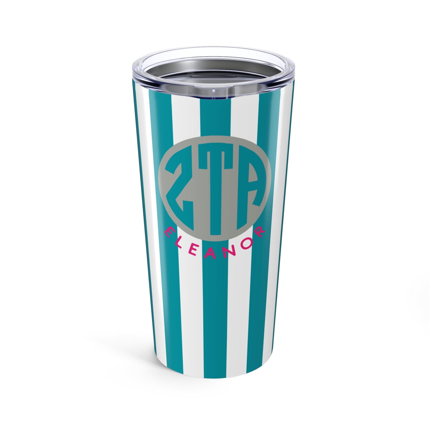 Zeta Tau Alpha Personalized Striped Tumbler