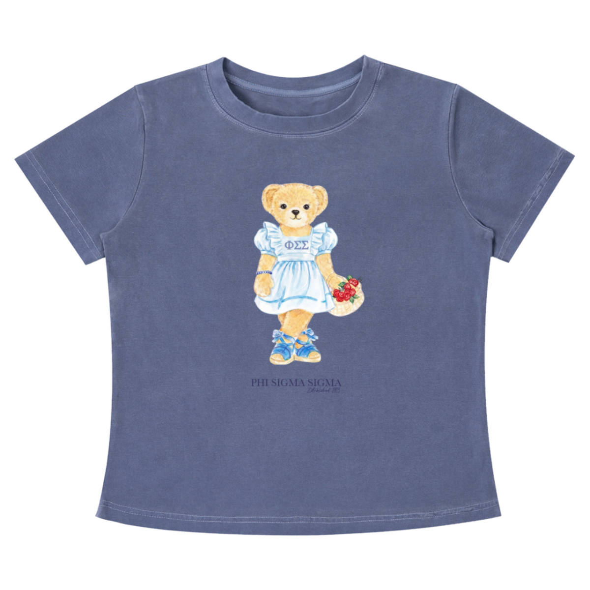 Phi Sigma Sigma Flower Bear Baby Tee
