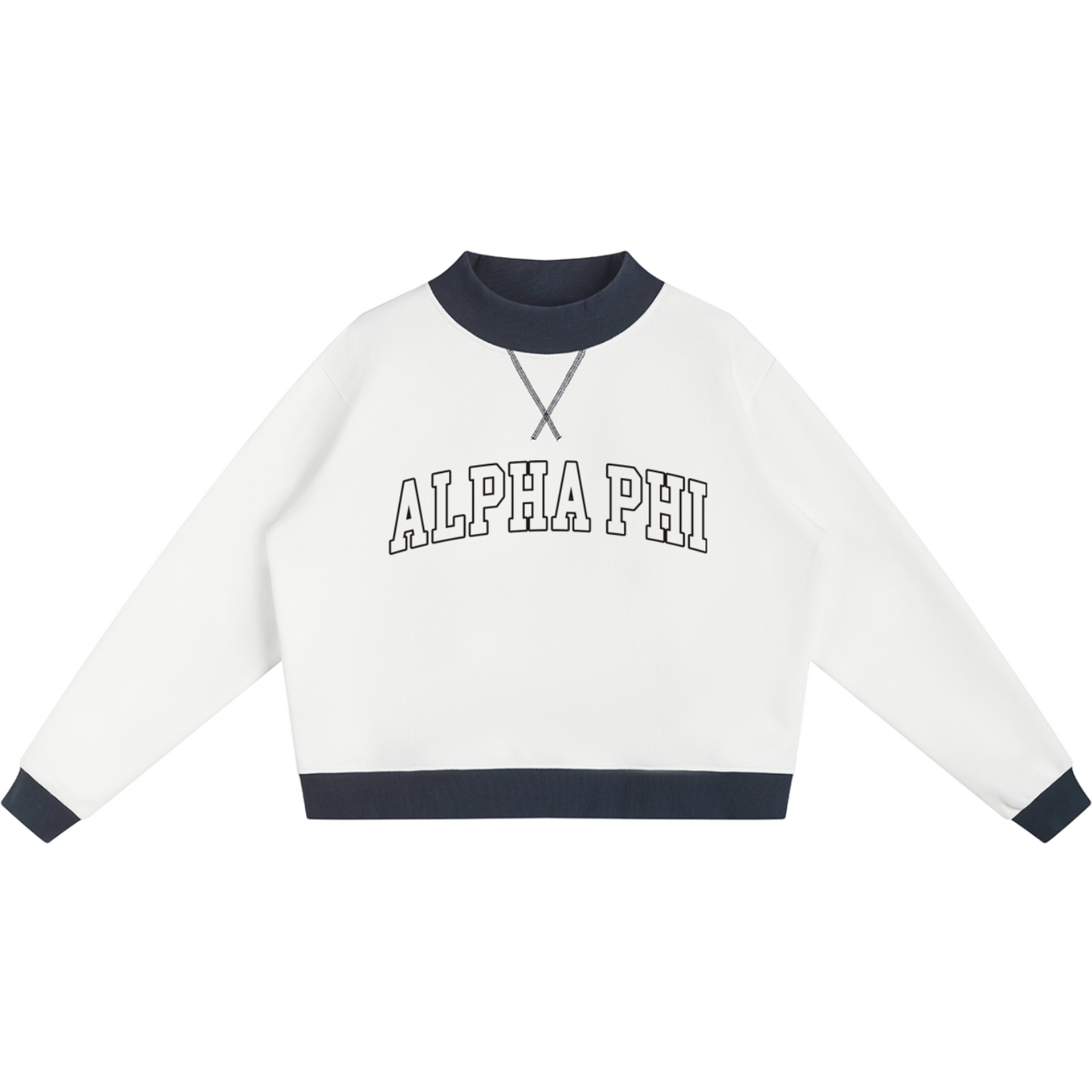 Alpha Phi Two Tone Mock Neck Sweatshirt