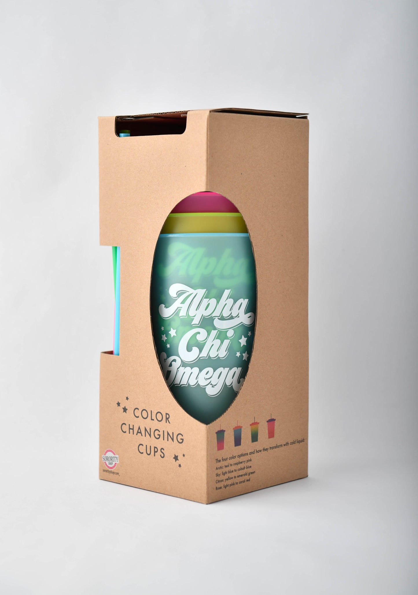 Alpha Chi Omega Color Changing Cups 4 Pack - Ivy Society
