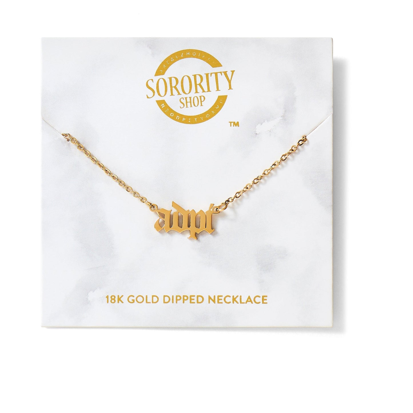Alpha Delta Pi Old English Necklace - Ivy Society