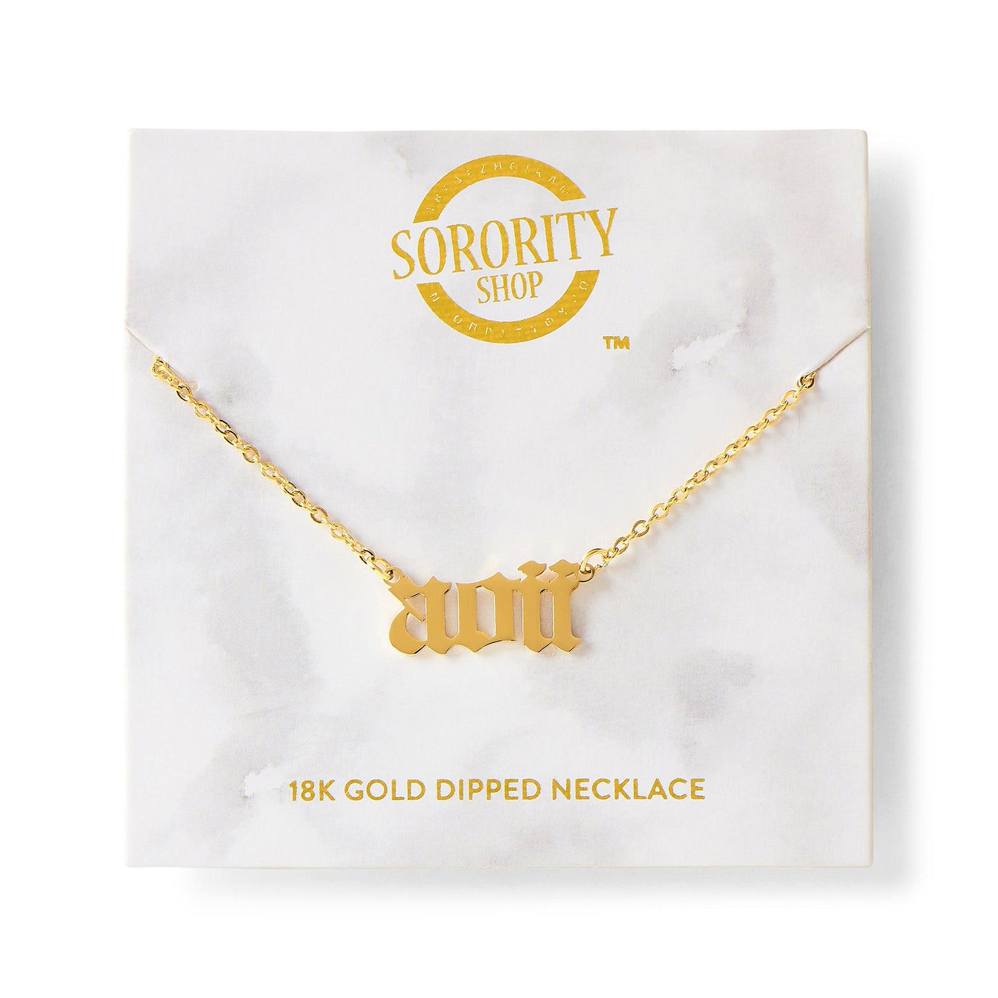 Alpha Omicron Pi Old English Necklace - Ivy Society