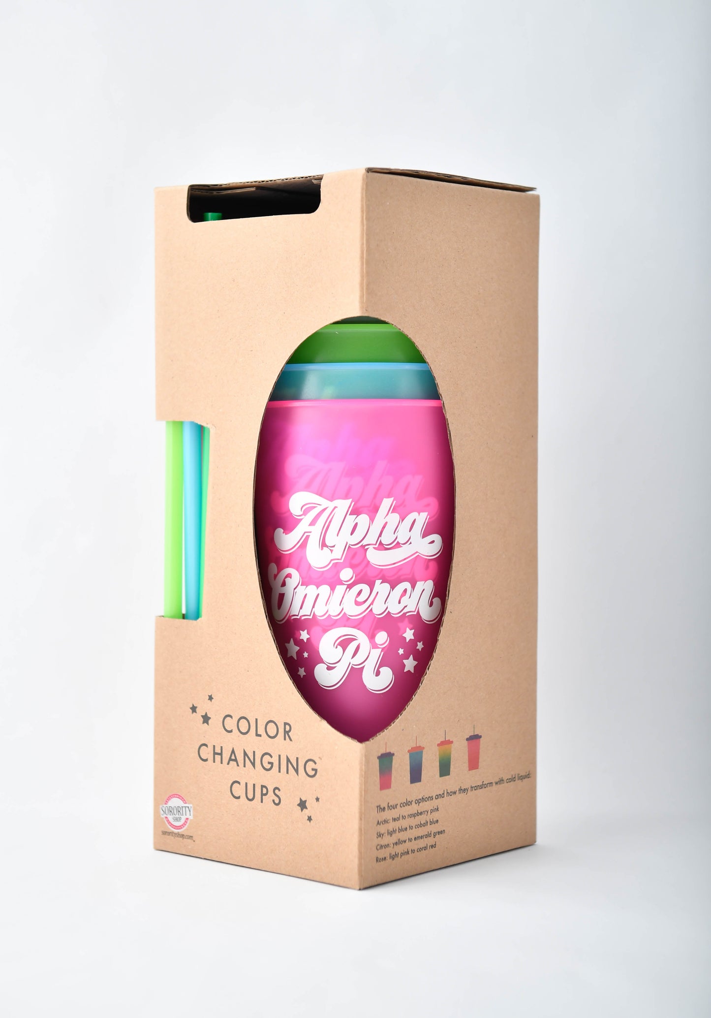 Alpha Omicron Pi Color Changing Cups Pack of 4 - Ivy Society